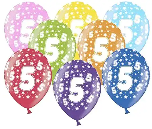 Luftballons für den 5. Geburtstag – 10 bunte Luftballons