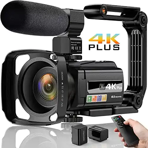 4K Camcorder PEAWOLCY Videokamera mit UHD und 48MP