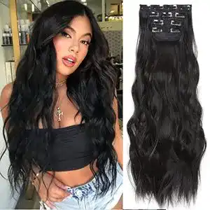 Haartressen YDDM Hair Extensions – Clip In Extensions in Schwarz