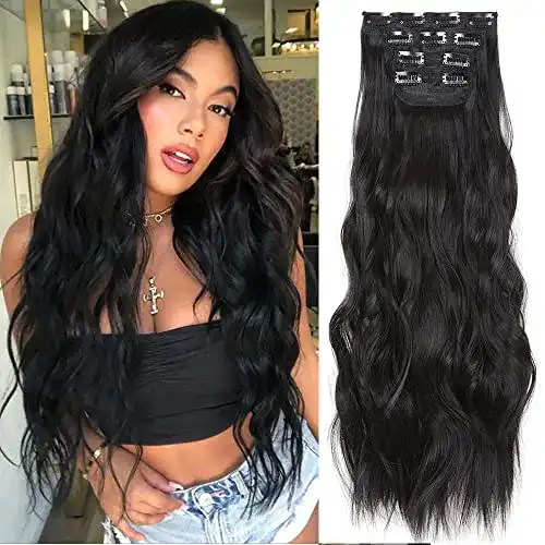 Haartressen YDDM Hair Extensions – Clip In Extensions in Schwarz