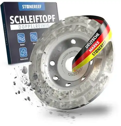 Diamant-Schleiftopf Stone Reef 125 mm für Winkelschleifer