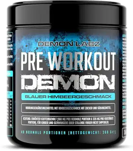 Trainingsbooster Demon Labz Pre Workout Drink Blauer Himbeergeschmack