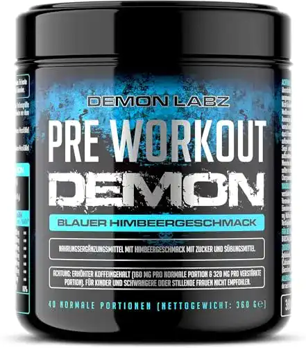 Trainingsbooster Demon Labz Pre Workout Drink Blauer Himbeergeschmack