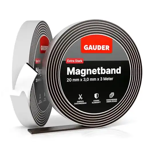 Selbstklebendes Magnetband von GAUDER – 3 Meter Magnetstreifen