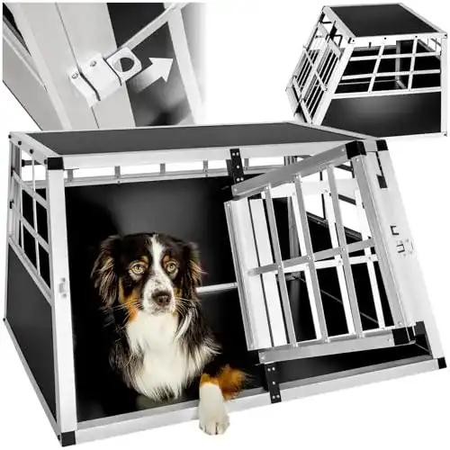 Hundebox für Auto und Zuhause von tectake Aluminium, leicht und stabil