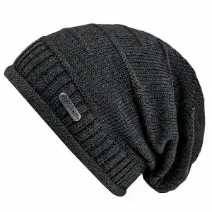 Beanie Weror Herren und Damen Strickmütze Long Mütze in Dunkelgrau