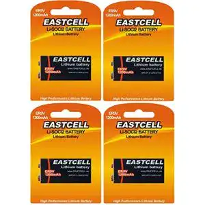 9V Lithium Batterie Eastcell 4 x ER9V Block 1200 mAh