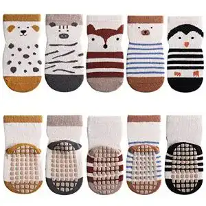 Babysocken Fedmois 5er Pack mit ABS-Noppen für Babys und Kleinkinder
