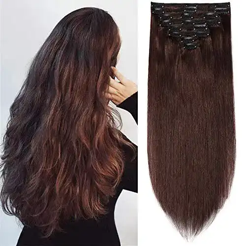 Haartressen SEGO Clip in Extensions aus Echthaar im 8-teiligen Set