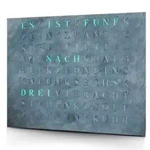 Wortuhr Build-Yours WordClock Jupiter Beton – LED Wanduhr