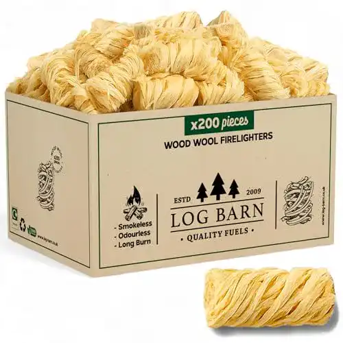 Kaminanzünder Log-Barn Holzwolle, natürlich