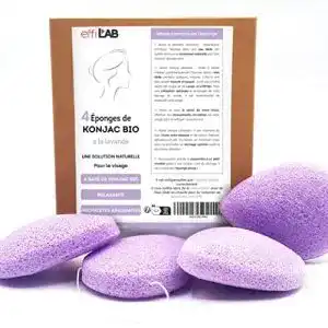 Konjac-Schwamm Les Papoteuses Bio für das Gesicht mit Lavendel Set
