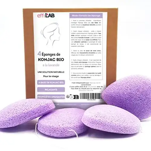 Konjac-Schwamm Les Papoteuses Bio für das Gesicht mit Lavendel Set