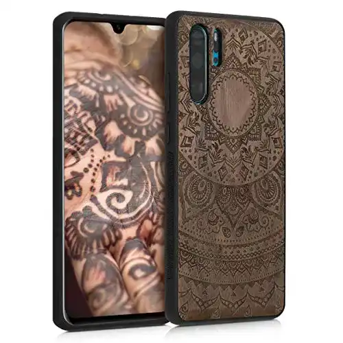 Kwmobile Hülle für Huawei P30 Pro – Holz Case in Dunkelbraun