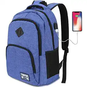 Yamtion Rucksack für Herren mit USB-Anschluss für Schule und Freizeit