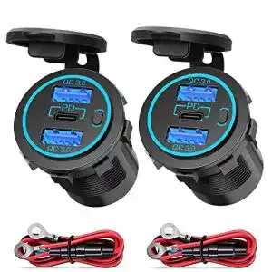 Motorrad USB Steckdose Qidoe mit 3 USB Anschlüssen und 66W Leistung