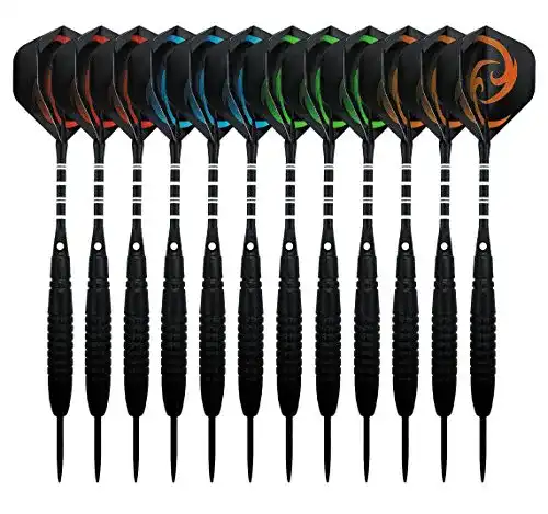 Kohmui Dartpfeile Set aus Stahl, 12 Stück für präzises Dartspiel