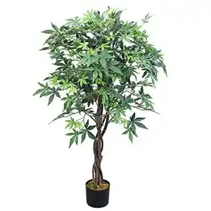 Künstlicher Ahornbaum Decovego 120 cm mit Echtholzstamm für Dekoration