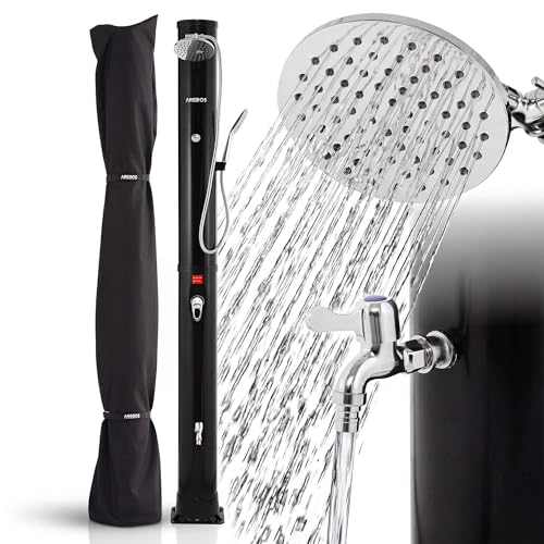 Arebos Solardusche 40 L mit Thermometer und Fußdusche
