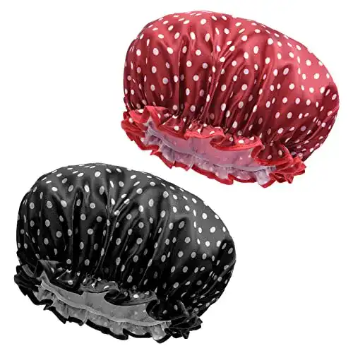 Duschhaube Uraqt – 2 wasserdichte, elastische Duschhauben für Damen