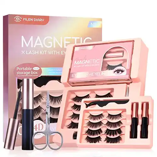 Magnetische Wimpern MLEN DIARY mit Eyeliner, tragbare Box