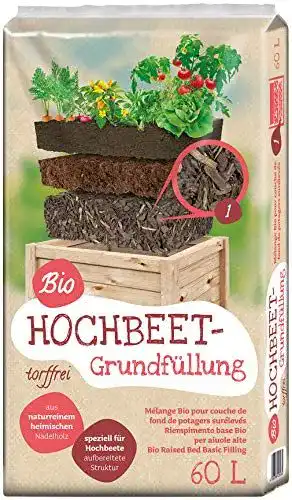 Hochbeeterde Floragard Universal Bio Hochbeet Grundfüllung 60 Liter