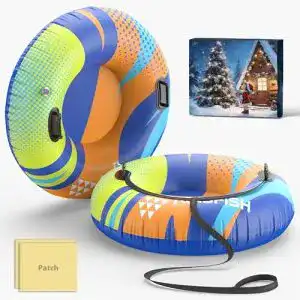 Airsfish Aufblasbarer Schlitten – Snow Tube mit Schleppleine und Reparaturflicken