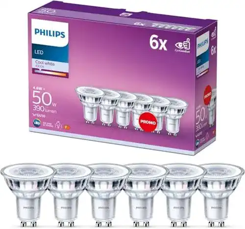 Philips LED Classic GU10 Lampen kaltweiß 6er Pack (50 W)