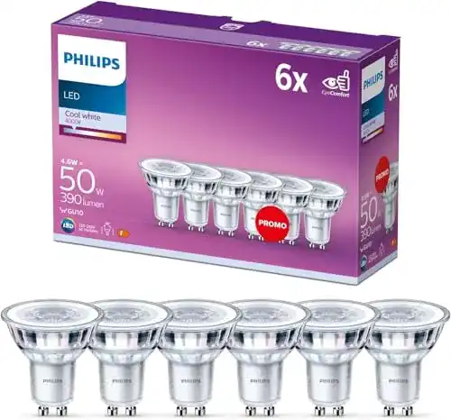 Philips LED Classic GU10 Lampen kaltweiß 6er Pack (50 W)