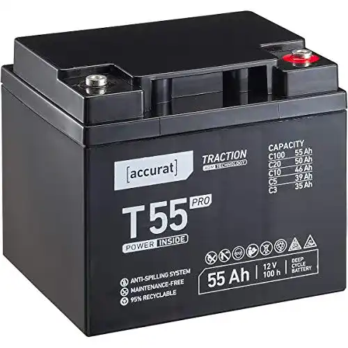 Accurat Traction T55 Pro AGM Bleiakku 55Ah 12V für verschiedene Anwendungen