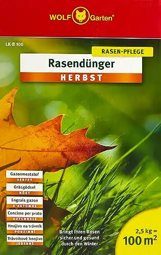 Wolf Garten Rasendünger für den Herbst – Langzeitdünger für Rasenpflege