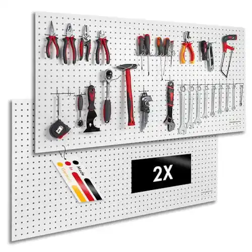 Werkzeugwand Pegboard 2er-Set aus Holz (MDF) 120 x 60 x 0,5 cm
