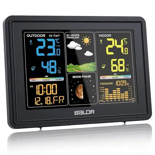 Baldr Wetterstation mit Außensensor und digitalem Farbdisplay