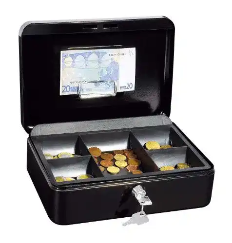 Geldkassette Wedo 145321H aus pulverbeschichtetem Stahl in Schwarz