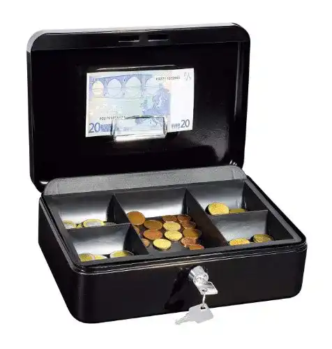 Geldkassette Wedo 145321H aus pulverbeschichtetem Stahl in Schwarz