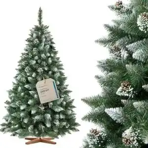 Künstlicher Weihnachtsbaum Fairytrees 180 cm Kiefer mit Holzständer
