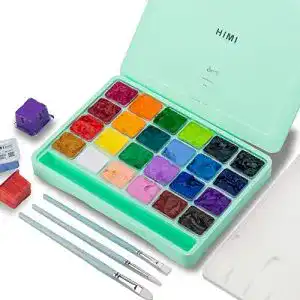 Gouachefarben ABEIER HIMI Set mit 24 Farben und Zubehör