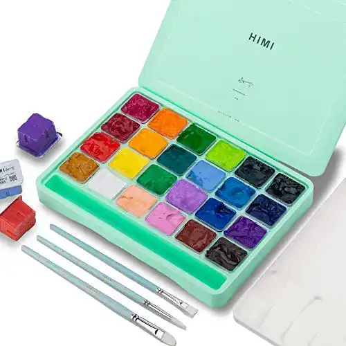 Gouachefarben ABEIER HIMI Set mit 24 Farben und Zubehör