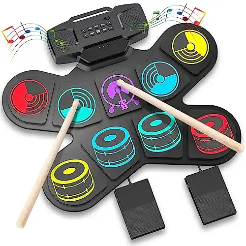 E-Drum Set Uverbon für Kinder Elektronisches Schlagzeug mit Bluetooth und USB