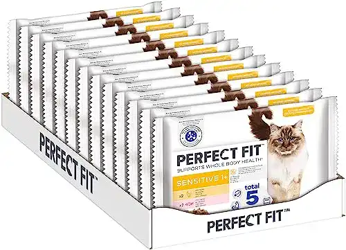 Katzennassfutter Perfect Fit Sensitive 1+, Lachs und Huhn in Sauce