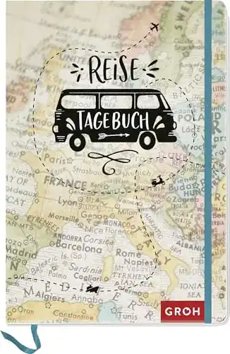 Reisetagebuch von Groh Verlag mit Landkarte zum Ausfüllen