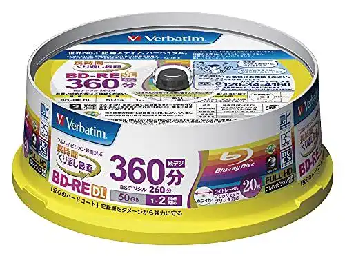 Verbatim BD-RE Blu-ray Disc 20er Spindel – 50GB 2X DL für Video