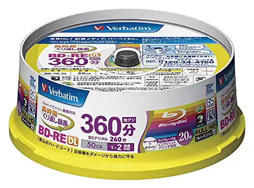 Verbatim BD-RE Blu-ray Disc 20er Spindel – 50GB 2X DL für Video
