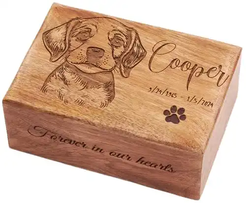 Personalisierte Hundeurne von The Maryam Crafts für die Asche von Haustieren