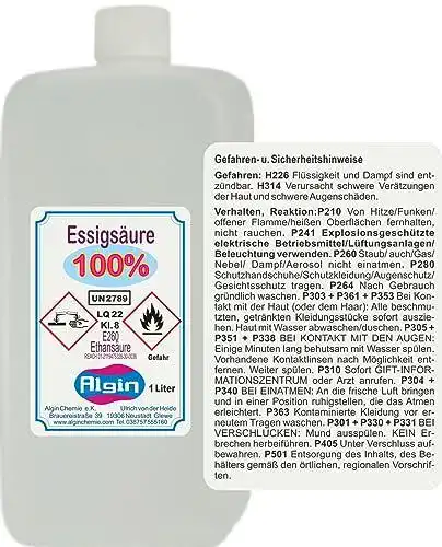 Essigsäure Algin 100% 1 Liter in Lebensmittelqualität