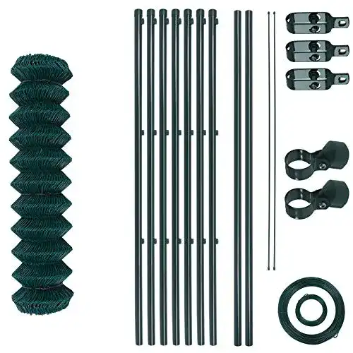 Maschendrahtzaun Gartenzaun-Set verzinkt in grün mit 6 x 6 cm Maschenweite