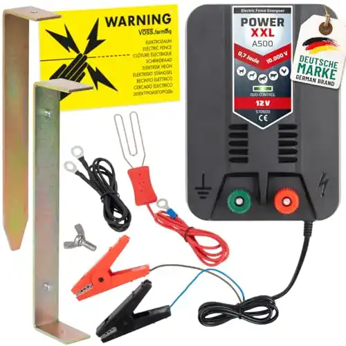 Weidezaungerät Set Power XXL A500 12V für Einzäunungen bis 1,9 km