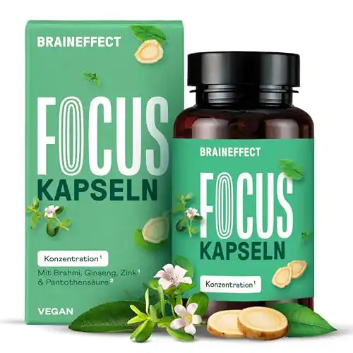 Gedächtnis-Tabletten Braineffect Focus – Koffeinfreie Konzentrationskapseln
