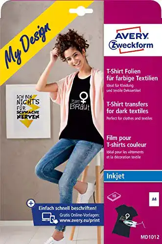Transferfolie für Laserdrucker von AVERY Zweckform – 10 Textilfolien