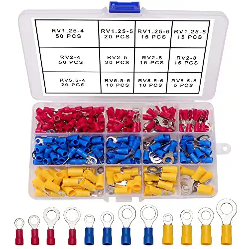 Kabelschuhe Yixisi 245 Stück Ring Set für Crimpverbinder und Steckverbinder
